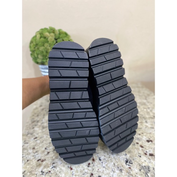 Steve Madden Black Canvas Platform Hiking Boots Neon Yellow Laces Womens 8.5 - Picture 5 of 6